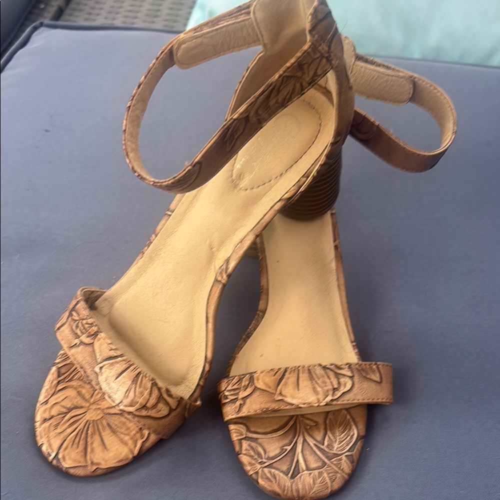 Elegant Brown Floral Women's Sandals
